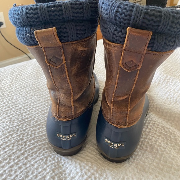 Sperry Womens Brown & Blue Winter Rain Duck Boot Size 8.5m - Picture 4 of 6